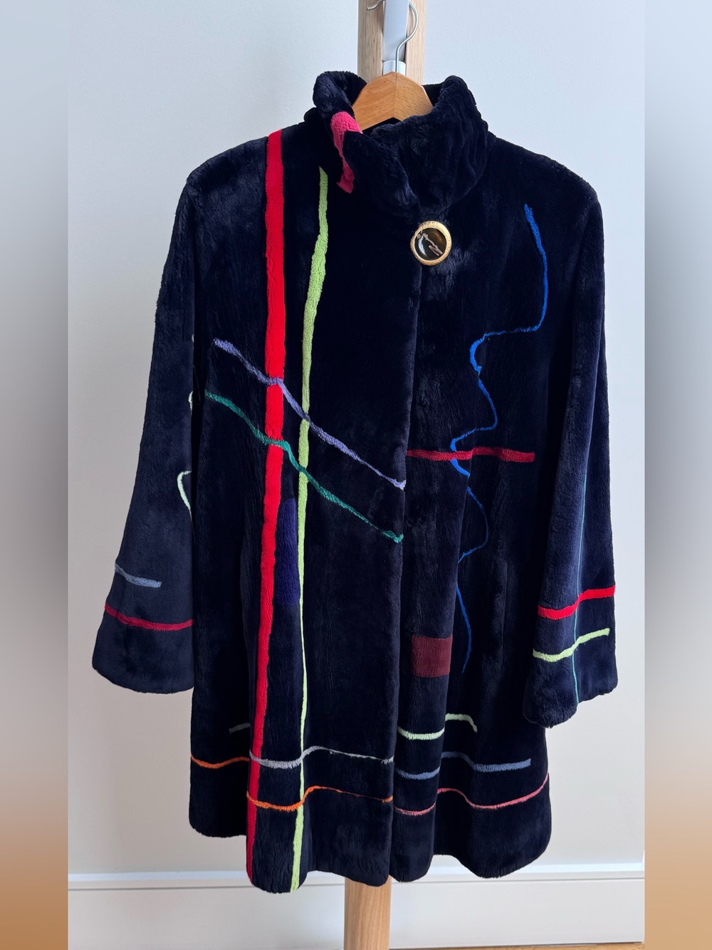 Vintage Zuki Sheared Beaver Swing Coat